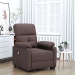 vidaXL Fotoliu de masaj electric, maro închis, material textil vidaXL Fotoliu de masaj electric, maro închis, material textil