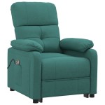 vidaXL Fotoliu de masaj electric, verde închis, material textil vidaXL Fotoliu de masaj electric, verde închis, material textil