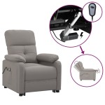 vidaXL Fotoliu de masaj electric rabatabil, gri taupe, textil