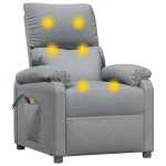 vidaXL Fotoliu de masaj electric rabatabil, gri deschis, textil vidaXL Fotoliu de masaj electric rabatabil, gri deschis, textil