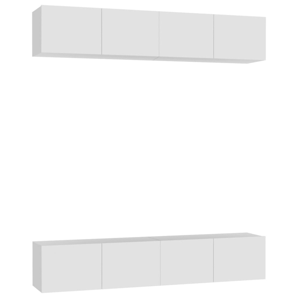 vidaXL Comode TV, 4 buc., alb, 80x30x30 cm, lemn compozit