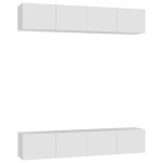 vidaXL Comode TV, 4 buc., alb, 80x30x30 cm, lemn compozit