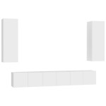 vidaXL Set dulap TV, 5 piese, alb, lemn prelucrat vidaXL Set dulap TV, 5 piese, alb, lemn prelucrat