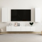 vidaXL Set dulap TV, 5 piese, alb, lemn prelucrat vidaXL Set dulap TV, 5 piese, alb, lemn prelucrat