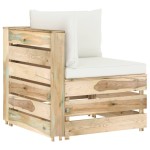 vidaXL Canapea de colț modulară cu perne, lemn verde tratat
