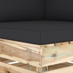 vidaXL Canapea de colț modulară cu perne, lemn verde tratat