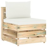 vidaXL Canapea de mijloc modulară cu perne, lemn verde tratat vidaXL Canapea de mijloc modulară cu perne, lemn verde tratat