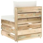 vidaXL Canapea de mijloc modulară cu perne, lemn verde tratat vidaXL Canapea de mijloc modulară cu perne, lemn verde tratat