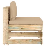 vidaXL Canapea de mijloc modulară cu perne, verde, lemn impregnat vidaXL Canapea de mijloc modulară cu perne, verde, lemn impregnat