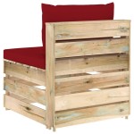 vidaXL Canapea de mijloc modulară cu perne, lemn verde tratat vidaXL Canapea de mijloc modulară cu perne, lemn verde tratat