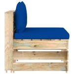 vidaXL Canapea de mijloc modulară cu perne, lemn verde tratat