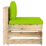 vidaXL Canapea de mijloc modulară cu perne, lemn verde tratat vidaXL Canapea de mijloc modulară cu perne, lemn verde tratat