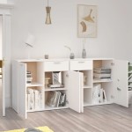 vidaXL Servantă, alb, 160x36x75 cm, lemn prelucrat