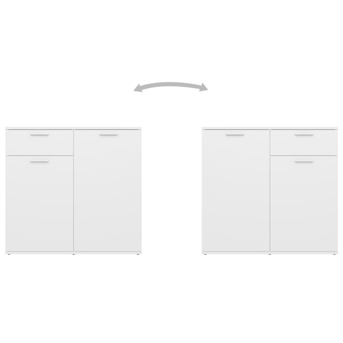 vidaXL Servantă, alb, 160x36x75 cm, lemn prelucrat