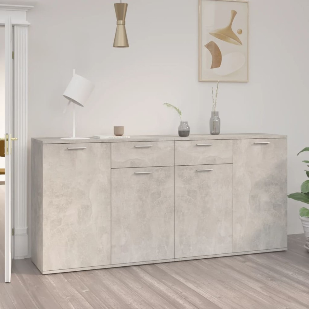 vidaXL Servantă, gri beton, 160x36x75 cm, lemn prelucrat