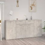 vidaXL Servantă, gri beton, 160x36x75 cm, lemn prelucrat vidaXL Servantă, gri beton, 160x36x75 cm, lemn prelucrat