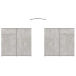 vidaXL Servantă, gri beton, 160x36x75 cm, lemn prelucrat vidaXL Servantă, gri beton, 160x36x75 cm, lemn prelucrat
