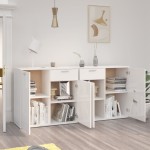 vidaXL Servantă, alb extralucios, 160x36x75 cm, lemn prelucrat