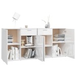 vidaXL Servantă, alb extralucios, 160x36x75 cm, lemn prelucrat