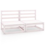 vidaXL Set mobilier de grădină cu 2 locuri, alb, lemn masiv de pin vidaXL Set mobilier de grădină cu 2 locuri, alb, lemn masiv de pin