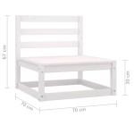 vidaXL Set mobilier de grădină cu 2 locuri, alb, lemn masiv de pin vidaXL Set mobilier de grădină cu 2 locuri, alb, lemn masiv de pin