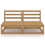 vidaXL Canapea de grădină cu 2 locuri, maro miere, lemn masiv de pin