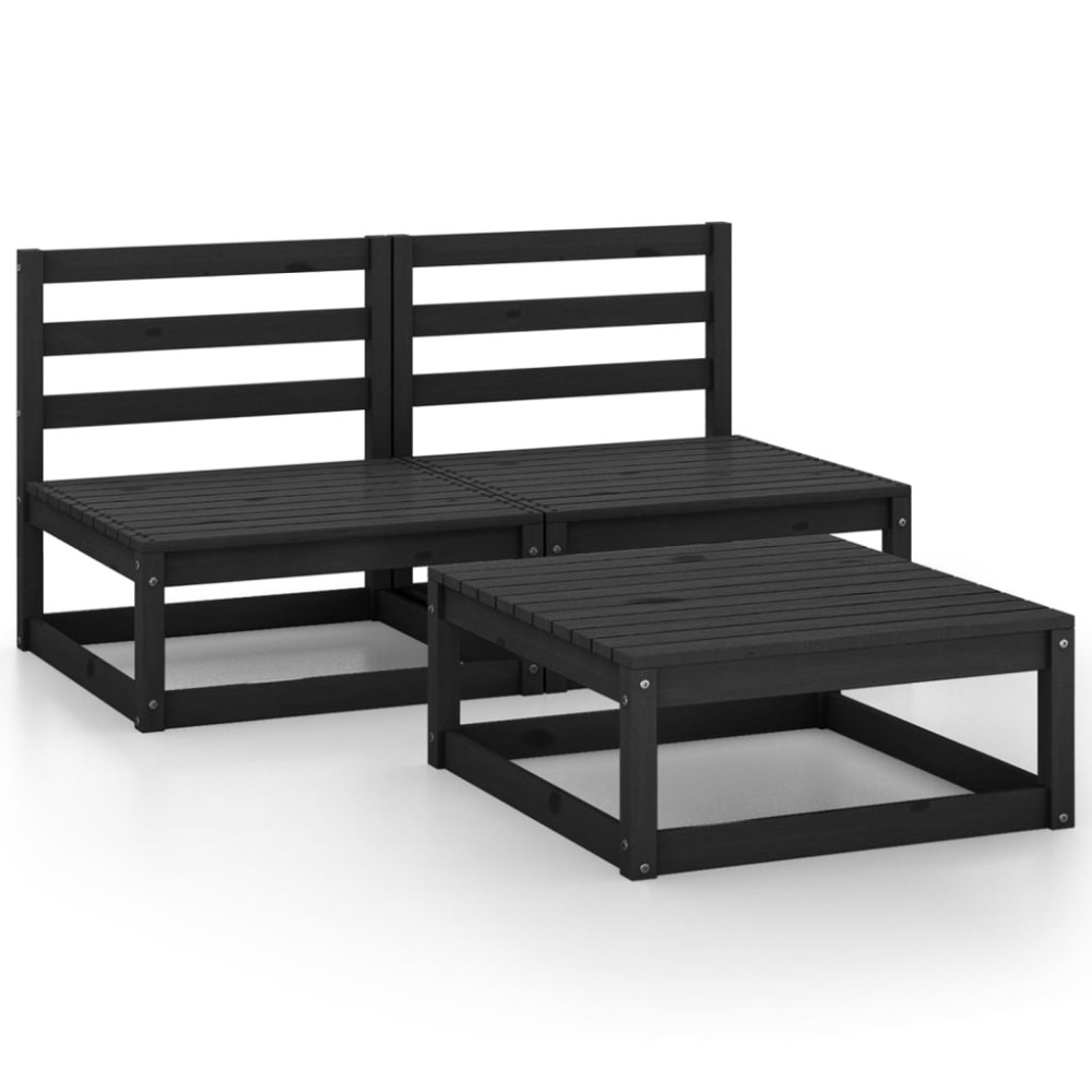 vidaXL Set mobilier de grădină,3 piese, lemn masiv de pin