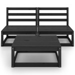 vidaXL Set mobilier de grădină,3 piese, lemn masiv de pin