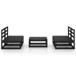 vidaXL Set mobilier de grădină, 5 piese, negru, lemn masiv de pin vidaXL Set mobilier de grădină, 5 piese, negru, lemn masiv de pin