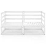 vidaXL Canapea de grădină cu 2 locuri, alb, lemn masiv de pin