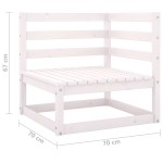 vidaXL Canapea de grădină cu 2 locuri, alb, lemn masiv de pin