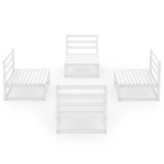 vidaXL Set mobilier de grădină, 4 piese, alb, lemn masiv de pin vidaXL Set mobilier de grădină, 4 piese, alb, lemn masiv de pin