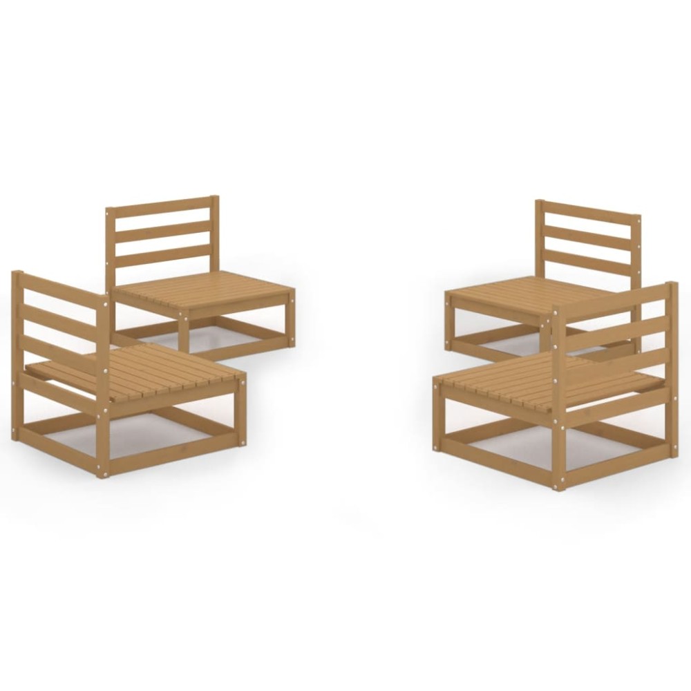 vidaXL Set mobilier de grădină, 4 piese, maro miere, lemn masiv de pin