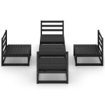 vidaXL Set mobilier de grădină, 5 piese, negru, lemn masiv de pin vidaXL Set mobilier de grădină, 5 piese, negru, lemn masiv de pin