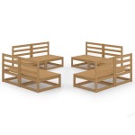 vidaXL Set mobilier de grădină, 8 piese, maro miere, lemn masiv de pin