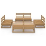 vidaXL Set mobilier de grădină, 8 piese, maro miere, lemn masiv de pin