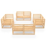 vidaXL Set mobilier de grădină, 9 piese, lemn masiv de pin vidaXL Set mobilier de grădină, 9 piese, lemn masiv de pin