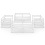 vidaXL Set mobilier de grădină, 8 piese, alb, lemn masiv de pin