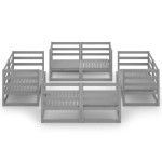 vidaXL Set mobilier de grădină, 8 piese, gri, lemn masiv de pin