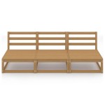 vidaXL Canapea de grădină cu 3 locuri, maro miere, lemn masiv de pin