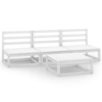 vidaXL Set mobilier de grădină, 4 piese, alb, lemn masiv de pin vidaXL Set mobilier de grădină, 4 piese, alb, lemn masiv de pin