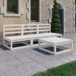 vidaXL Set mobilier de grădină, 4 piese, alb, lemn masiv de pin vidaXL Set mobilier de grădină, 4 piese, alb, lemn masiv de pin