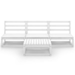 vidaXL Set mobilier de grădină, 4 piese, alb, lemn masiv de pin vidaXL Set mobilier de grădină, 4 piese, alb, lemn masiv de pin