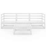 vidaXL Set mobilier de grădină, 4 piese, alb, lemn masiv de pin