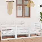 vidaXL Set mobilier de grădină, 6 piese, alb, lemn masiv de pin vidaXL Set mobilier de grădină, 6 piese, alb, lemn masiv de pin