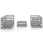 vidaXL Set mobilier de grădină, 6 piese, gri, lemn masiv de pin vidaXL Set mobilier de grădină, 6 piese, gri, lemn masiv de pin