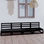 vidaXL Set mobilier de grădină cu 4 locuri, negru, lemn masiv de pin vidaXL Set mobilier de grădină cu 4 locuri, negru, lemn masiv de pin