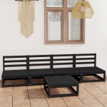 vidaXL Set mobilier de grădină, 5 piese, negru, lemn masiv de pin vidaXL Set mobilier de grădină, 5 piese, negru, lemn masiv de pin