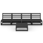 vidaXL Set mobilier de grădină, 5 piese, negru, lemn masiv de pin vidaXL Set mobilier de grădină, 5 piese, negru, lemn masiv de pin