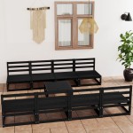 vidaXL Set mobilier de grădină, 9 piese, negru, lemn masiv de pin vidaXL Set mobilier de grădină, 9 piese, negru, lemn masiv de pin